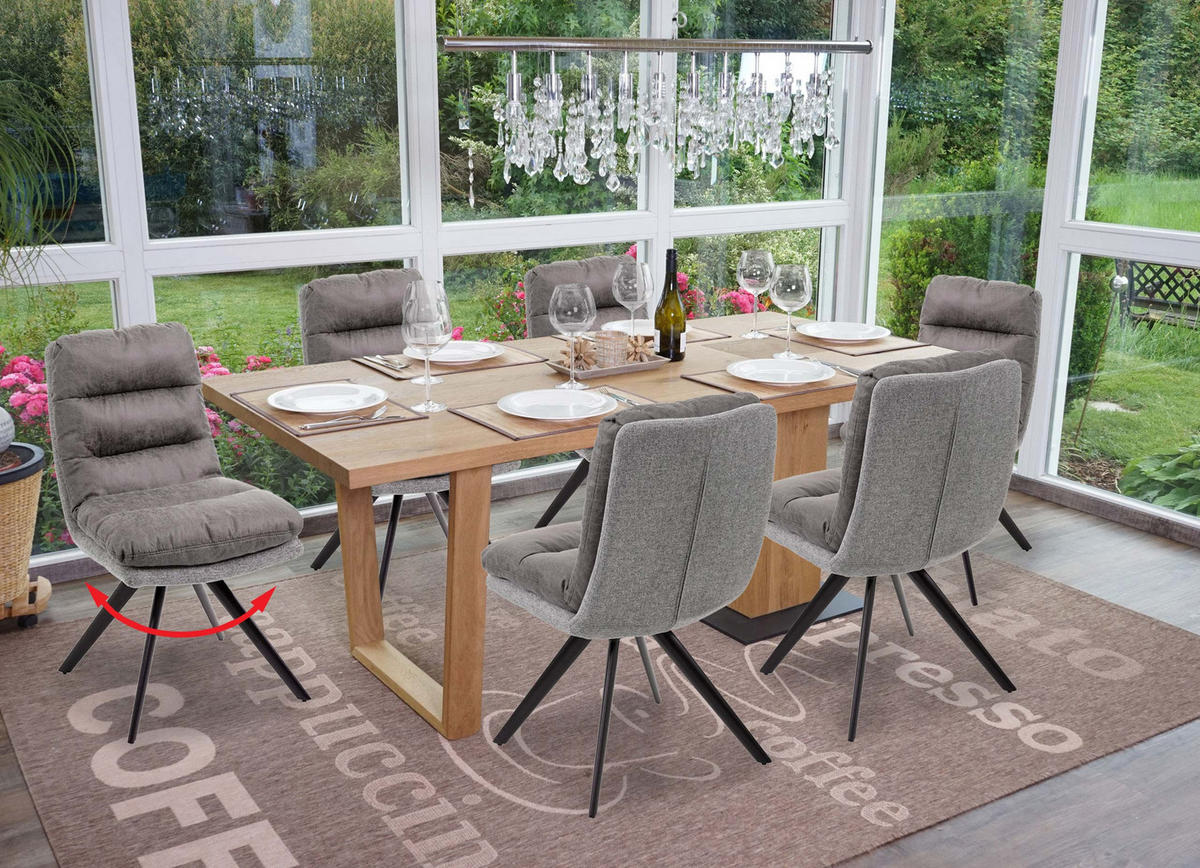 ESSZIMMERSTUHL Grau 6er-Set - Grau, Textil (49/93/68cm) - MCW