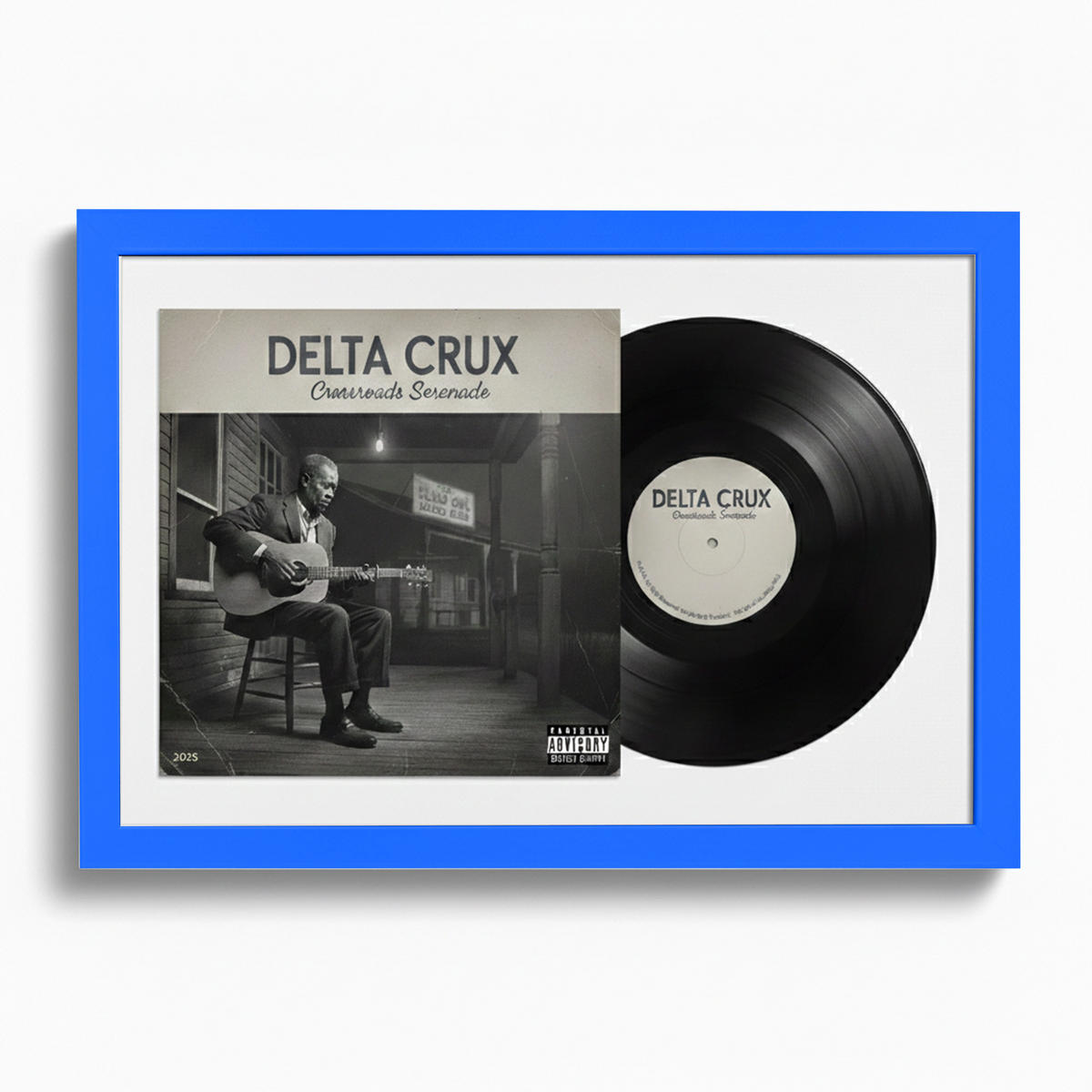 SCHALLPLATTEN BILDERRAHMEN 40/60 2er Set - Blau, Holz (60/40cm) - K-Möbel