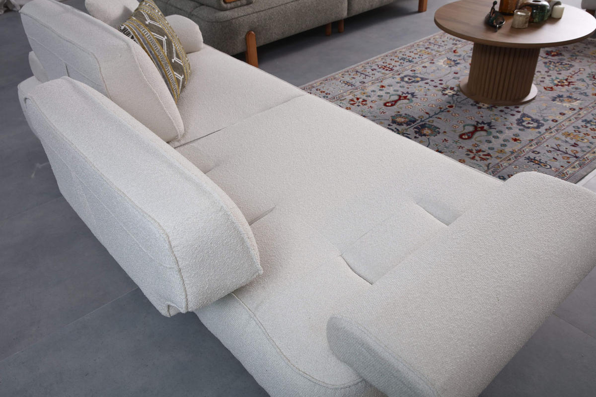 2-SITZER Sofa LUCY, Creme - Creme, Leder/Holz (185/85/103cm) - Villa Möbel