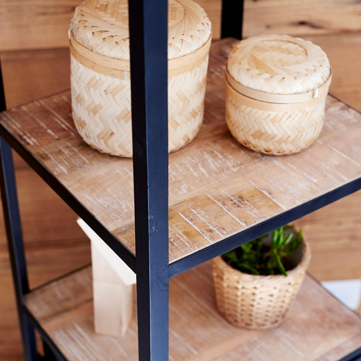 BÜCHERREGAL Industriel Schwarz aus Metall - Schwarz, Metall (43/167/40cm) - Tikamoon