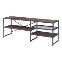 TV-ELEMENT Västiarharg - Walnussfarben/Schwarz, Holzwerkstoff/Metall (120/46/30cm) - [en.casa]