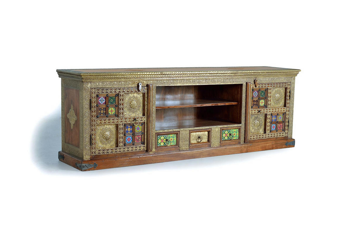 TV-SCHRANK mit Keramik-Details - Kirschbaumfarben, Holz (180/60/40cm) - Giner y Colomer