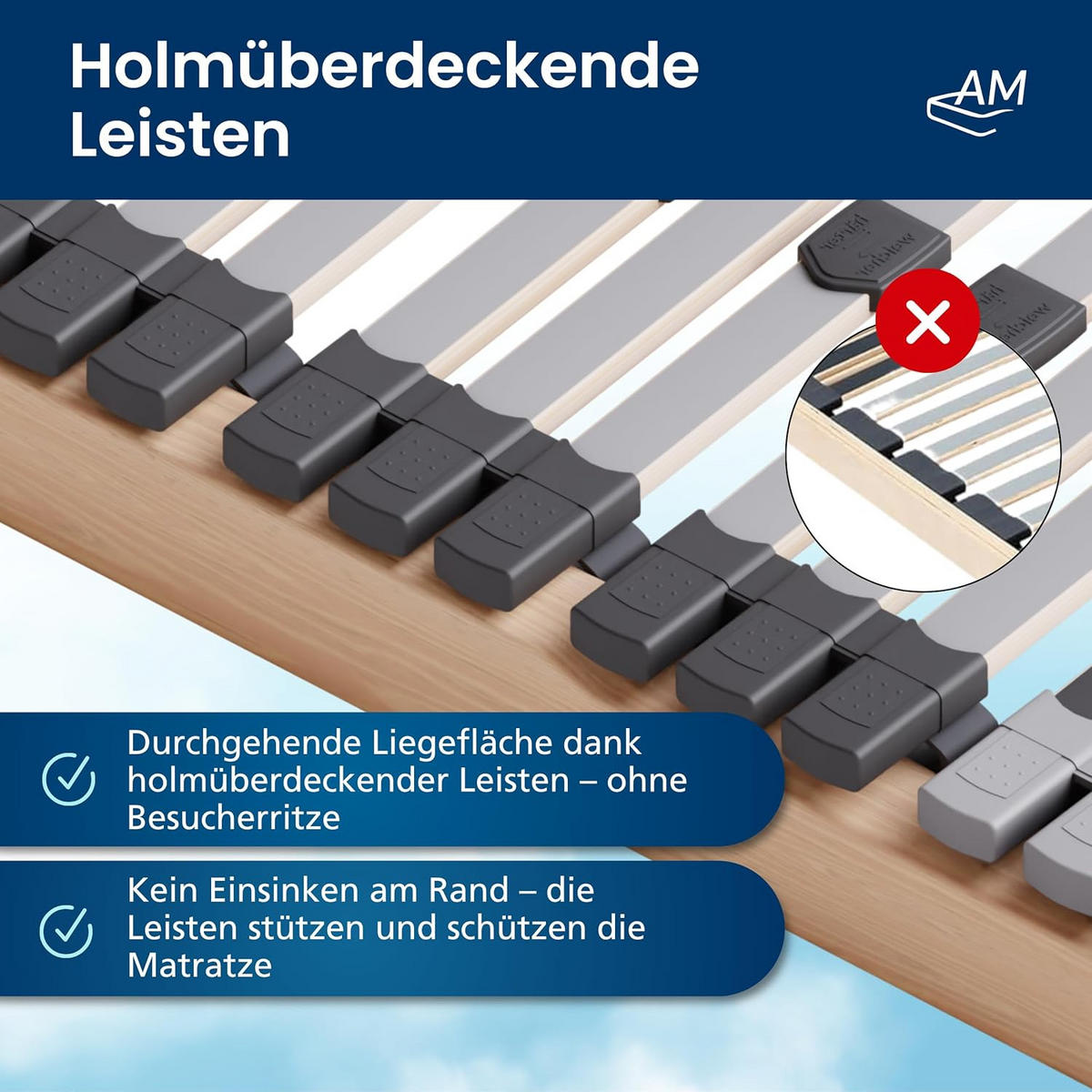 LATTENROST STARR 80/200 cm - Braun, Holz (80/200cm) - AM Qualitätsmatratzen