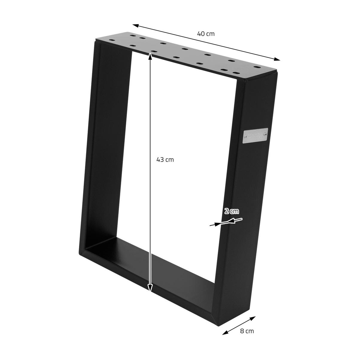 TISCHBEINE 2er Set 80GRAD 40 x 43 cm Schwarz - Dunkelgrau, Metall (40/8/43cm) - ML-DESIGN