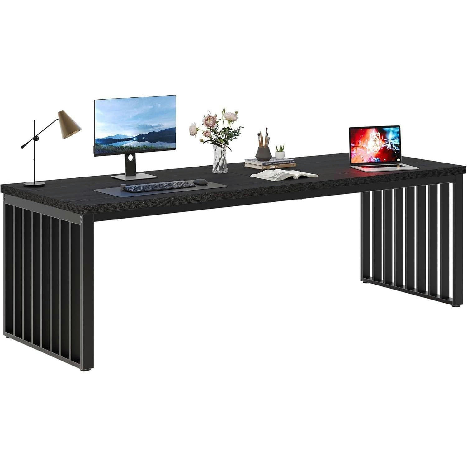 SCHREIBTISCH 180 cm Schwarz - Schwarz, Holzwerkstoff (60/180/76cm)
