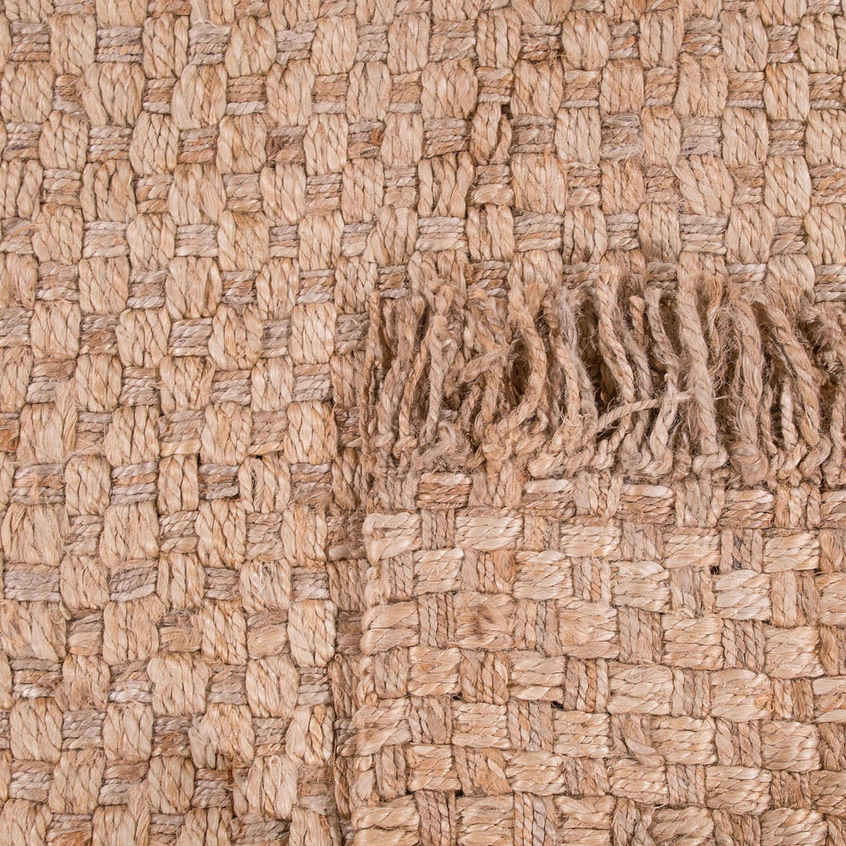JUTETEPPICH handgewebt wendbar, mit Korbbindung-Motiv, Natur, 160 x 230 cm - Beige, Textil (160/230cm) - KADIMA DESIGN