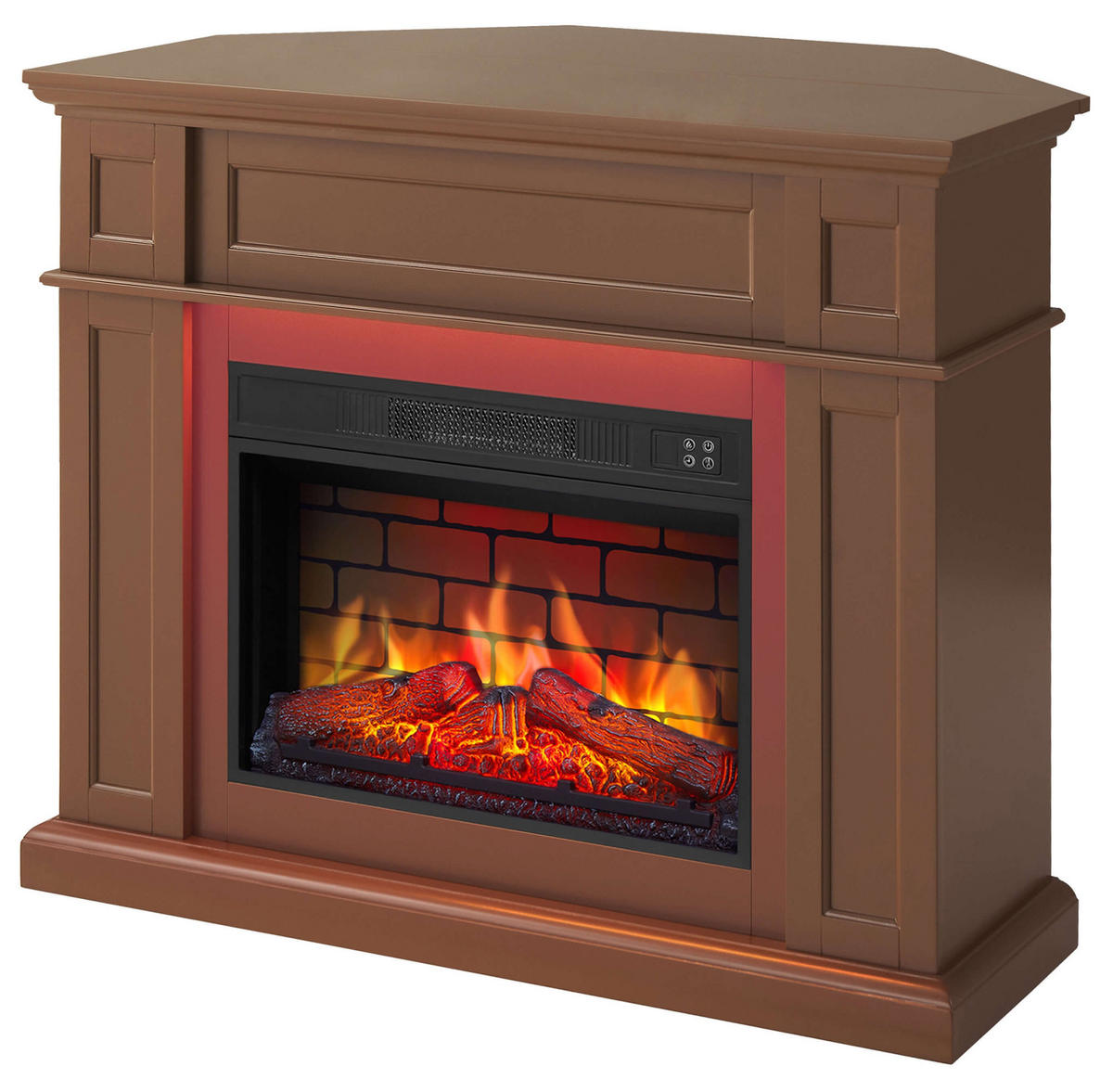 ELEKTROKAMIN Linz AF23BS braun, universal 2in1, mit LED-Beleuchtung - Braun, Glas/Holzwerkstoff (104/87/64cm) - ArtiFlame