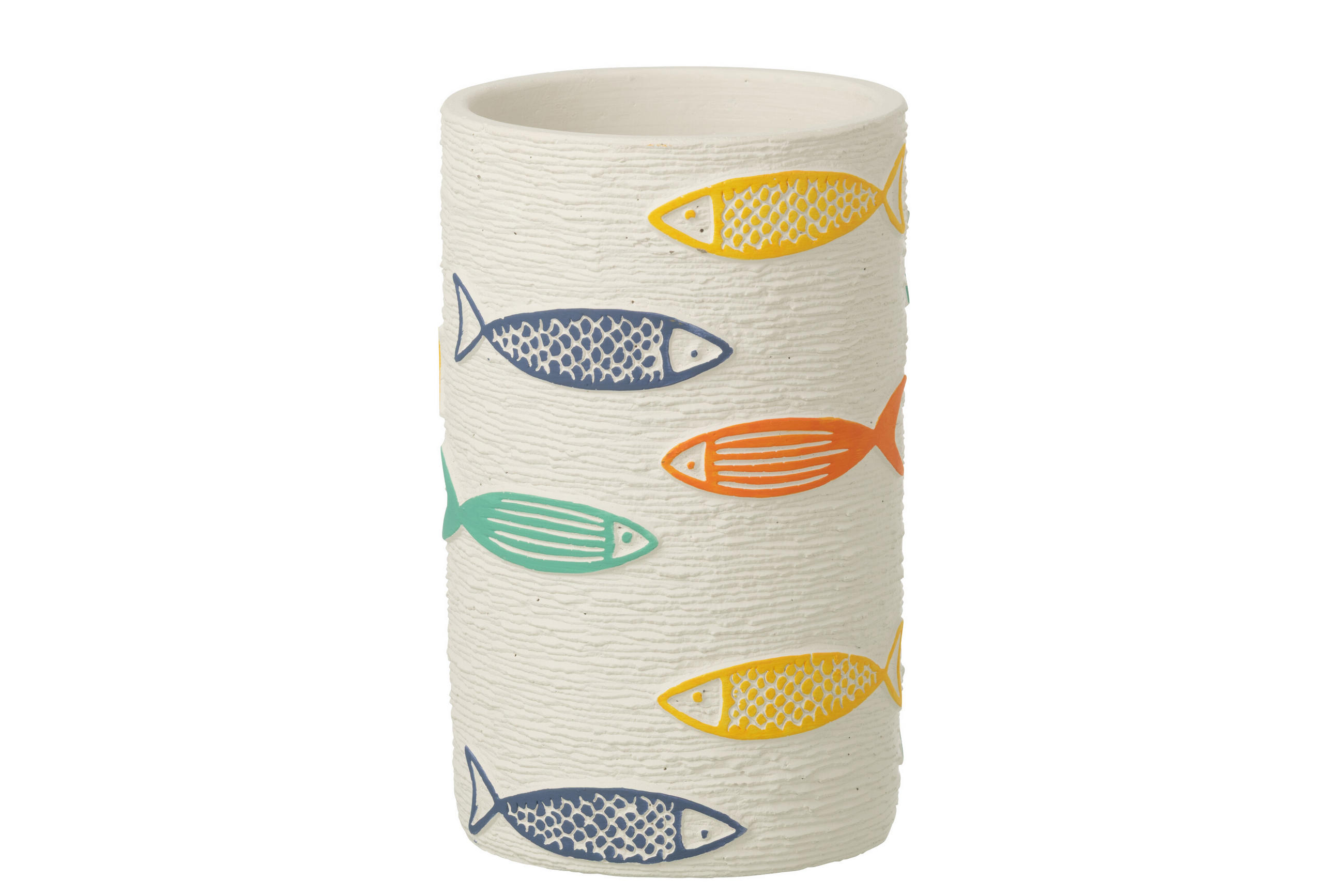 BLUMENTOPF FISCH RUND Multi - Multicolor, Stein (12.5/20cm) - J-Line