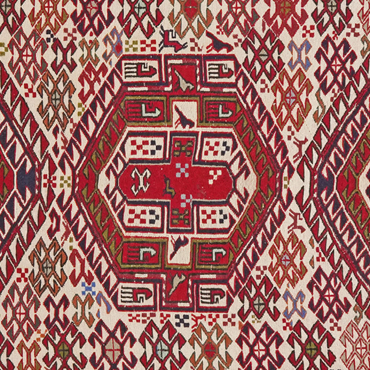 TEPPICH Sumak Shahsavan Mehrfarbig 201/114 cm Schurwolle - Multicolor, Textil (114/201cm) - Looma