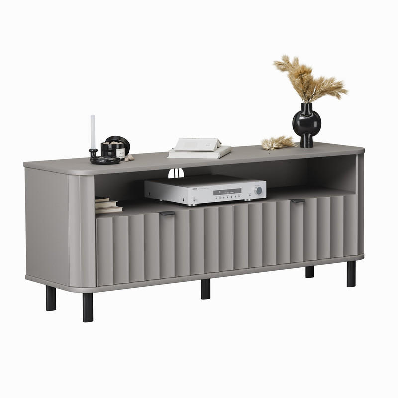 TV-LOWBOARD VITA stehend, 137 cm Lehmgrau - Grau, Holzwerkstoff/Metall (137/57/40.5cm) - Idohome