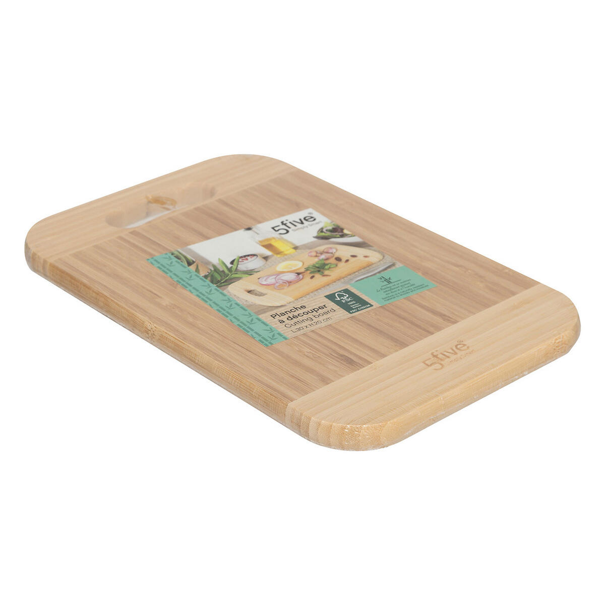 SCHNEIDEBRETT mit Tragegriff, Bambus, Braun, 30 x 20 cm - Braun, Holz (20/30cm) - 5five Simply Smart