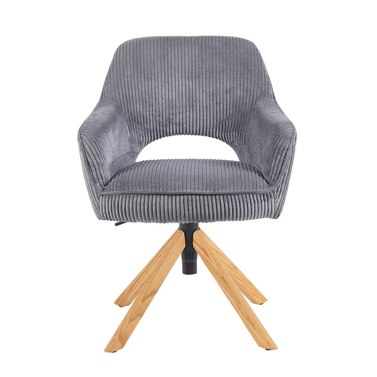 BÜROSTUHL Mika-Amia - Honigeiche/Grau, Eichenholz/Holz (60/88/65cm) - DUBI Möbel