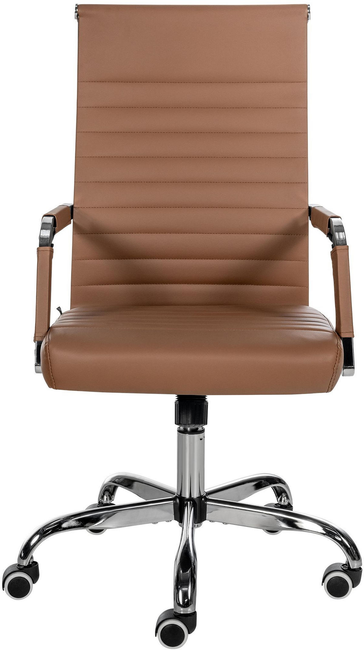 DREHSTUHL Lederlook hellbraun - Hellbraun, Textil/Metall (51/98/63cm) - CLP