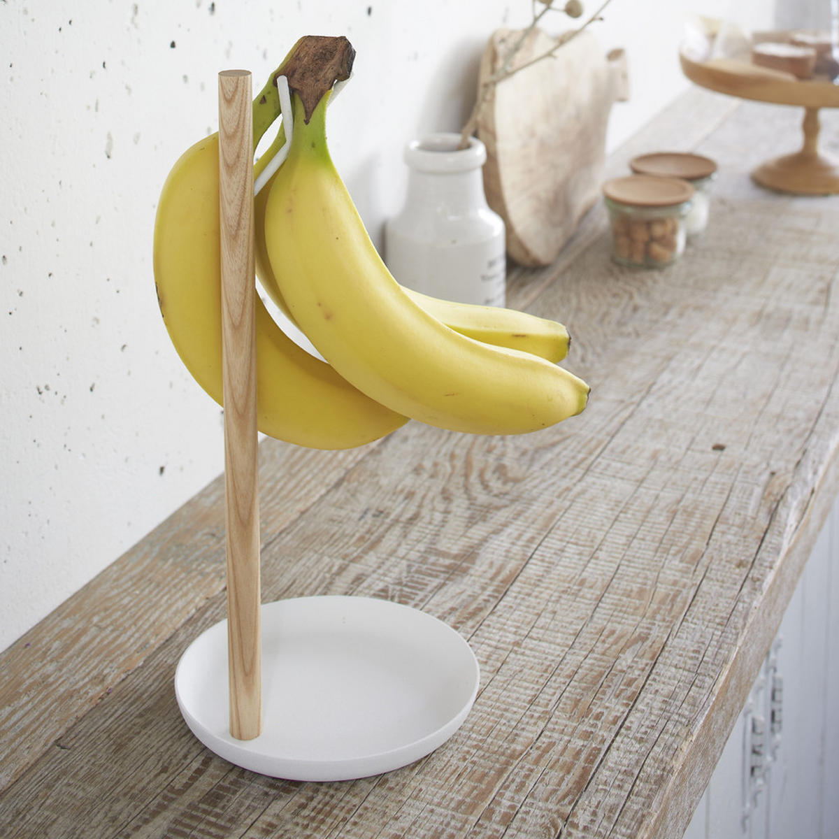 BANANENSTÄNDER Tosca 2411 Weiß 28 x 13 x 13 cm - Weiß, Metall (28.5cm) - Yamazaki