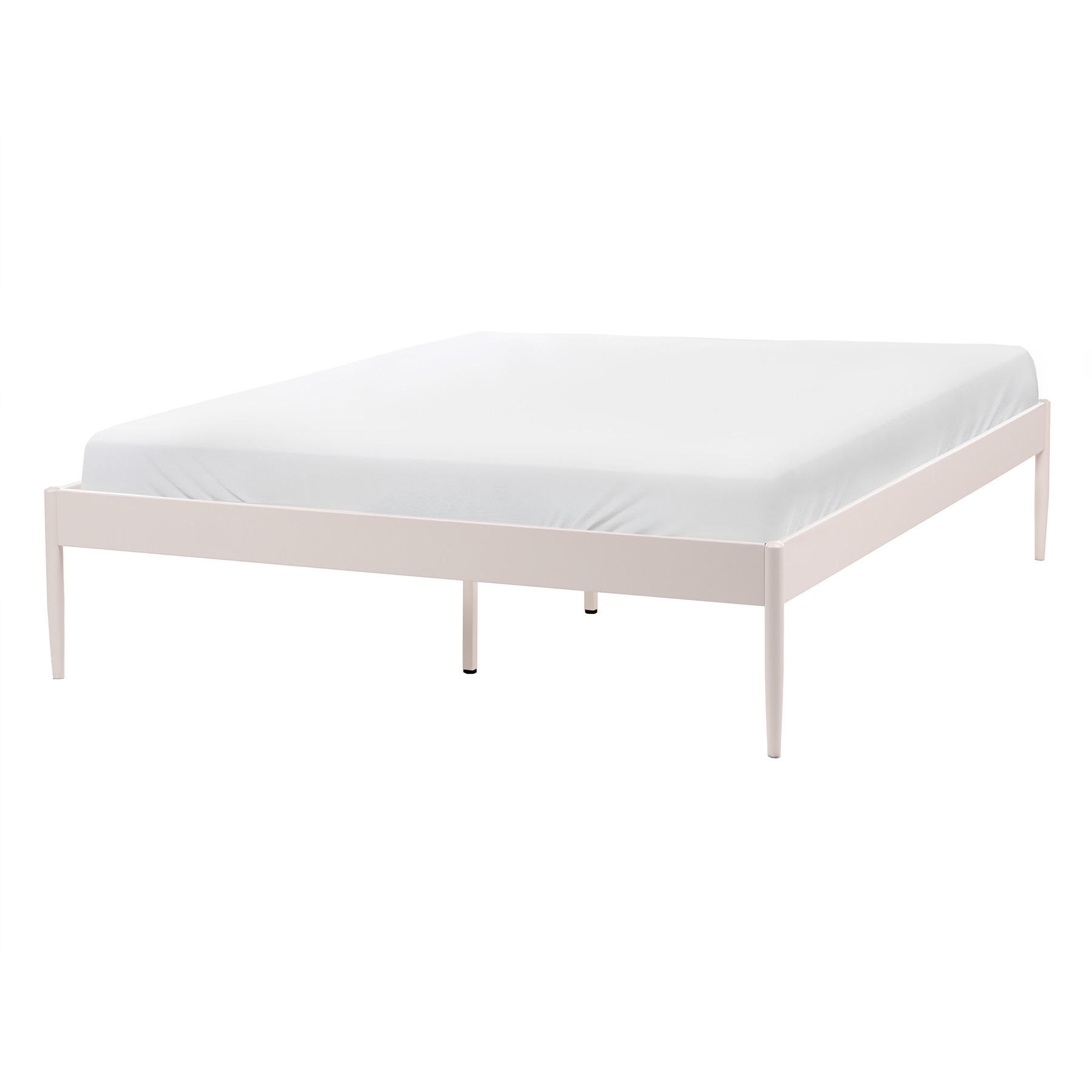 BETT mit Lattenrost 140/200 Stahl Hellbeige Vaurs - Beige, Metall (140/200cm) - Beliani