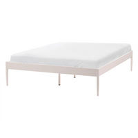 BETT mit Lattenrost 140/200 Stahl Hellbeige Vaurs - Beige, Metall (140/200cm) - Beliani