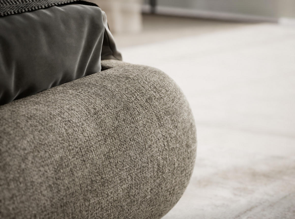 POLSTERBETT Maumere Braun 160/200 cm im Chenille-Stoff - Schwarz/Naturfarben, Holz/Holzwerkstoff (160/200cm) - Maison de Reve