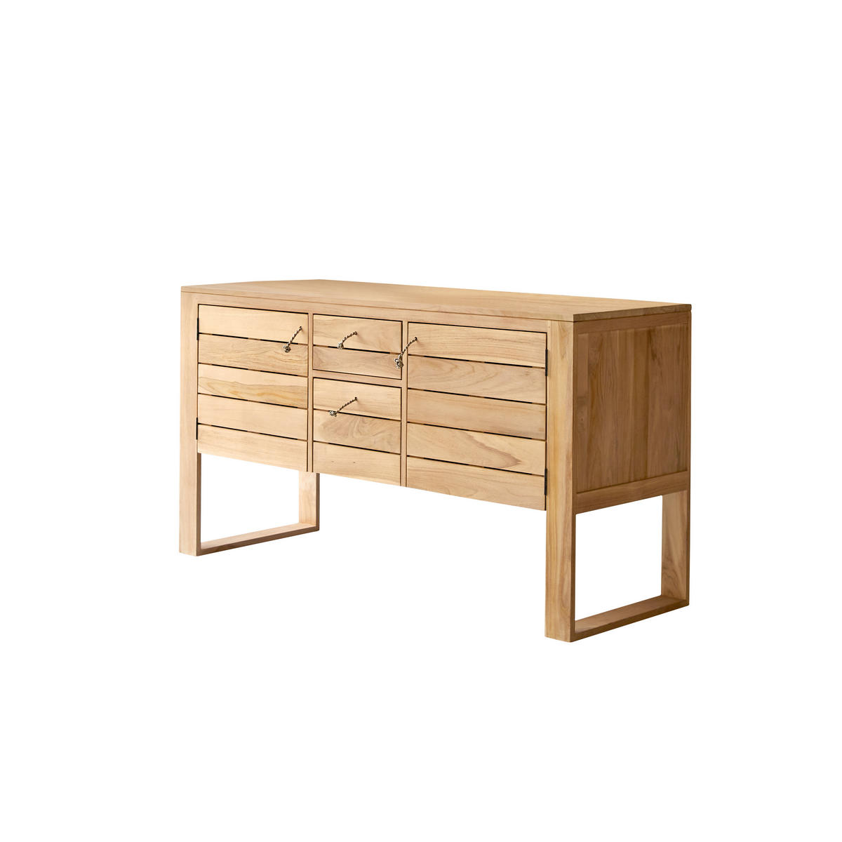 WASCHTISCHUNTERSCHRANK Minimalys Natur aus Teak - Naturfarben, Holz (145/78/50cm) - Tikamoon