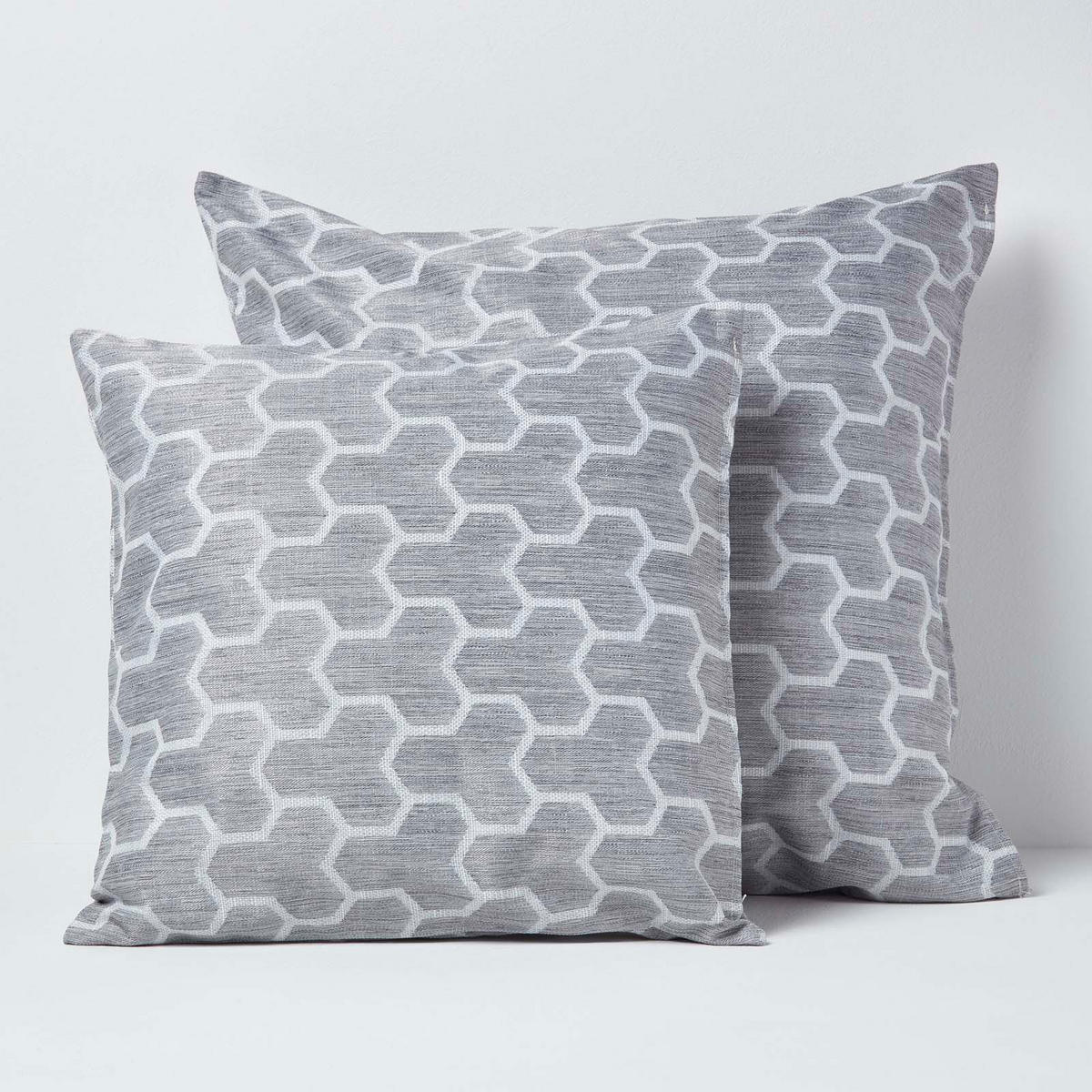 KISSENHÜLLE Jacquard geometrisch 60/60 cm - Grau, Textil (60/60cm) - Homescapes
