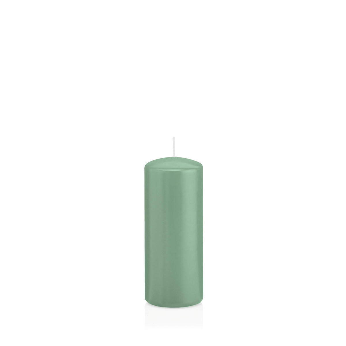 STUMPENKERZEN Reseda Ø 48 x 150 mm, 24 Stück - Eukalyptusholzfarben, Paraffin (5/15cm) - Wiedemann Kerzen