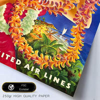 POSTER Von Den Usa Bis Hawaii A3 Rahmen Aus Hellem Holz - Beige, Papier (29.7/5/42cm) - Nacnic