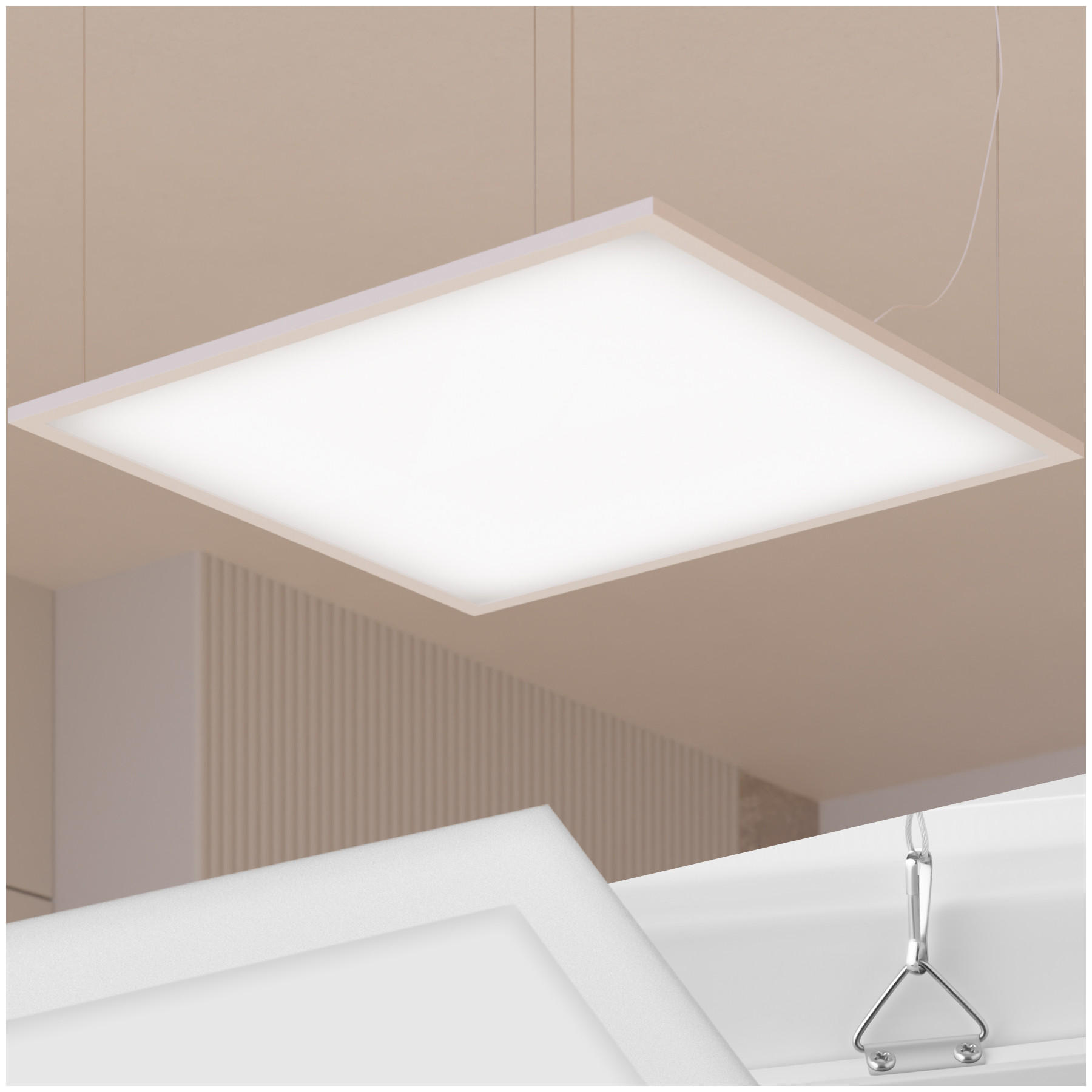 LED-PANEEL Lucerna,vielseitige Einsatzmöglichkeiten,weiß - Weiß, Textil (45/45/3.4cm) - tectake