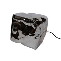TISCHLEUCHTE Rock Grau 28/28/ 28 cm - Grau, Glas (28/28/28cm) - Hoyz Collection