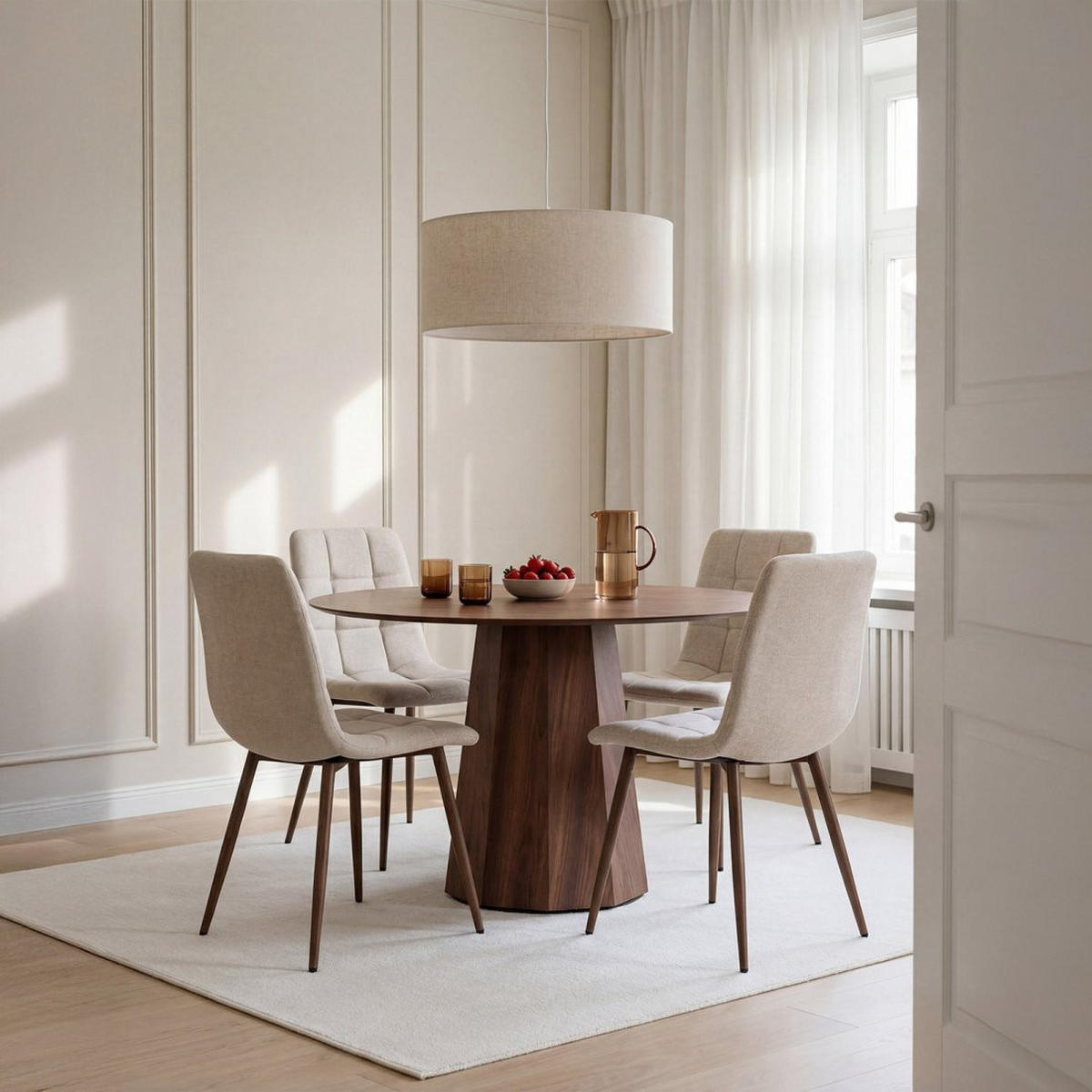 ESSZIMMERSTUHL Ailan Beige 43 cm x 88 cm 4er-Set - Beige, Textil (43/88/56cm) - Klast Home
