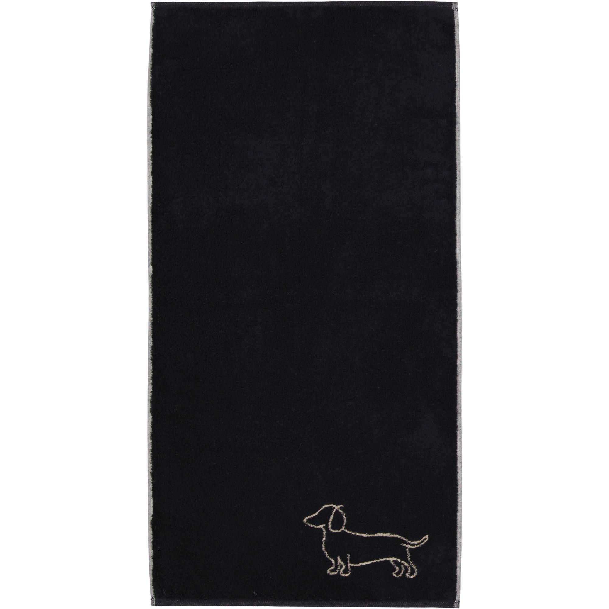 HANDTUCH WE LOVE DOGS COMPANION 6248 SCHWARZ-BEIGE - 93 - Schwarz, Textil (50/100cm) - Cawoe