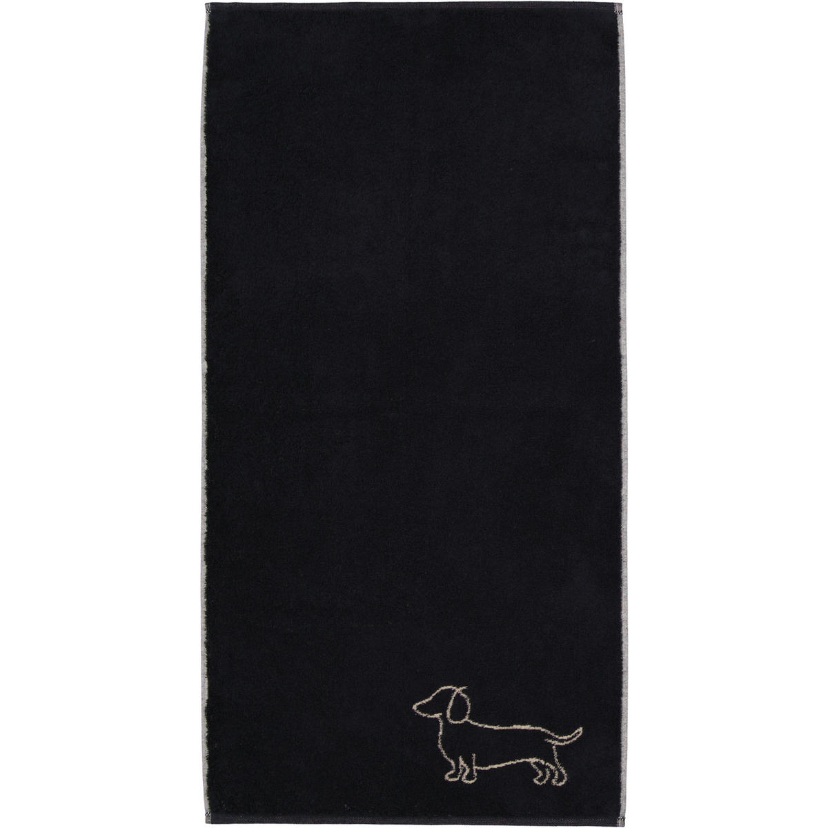 HANDTUCH WE LOVE DOGS COMPANION 6248 SCHWARZ-BEIGE - 93 - Schwarz, Textil (50/100cm) - Cawoe