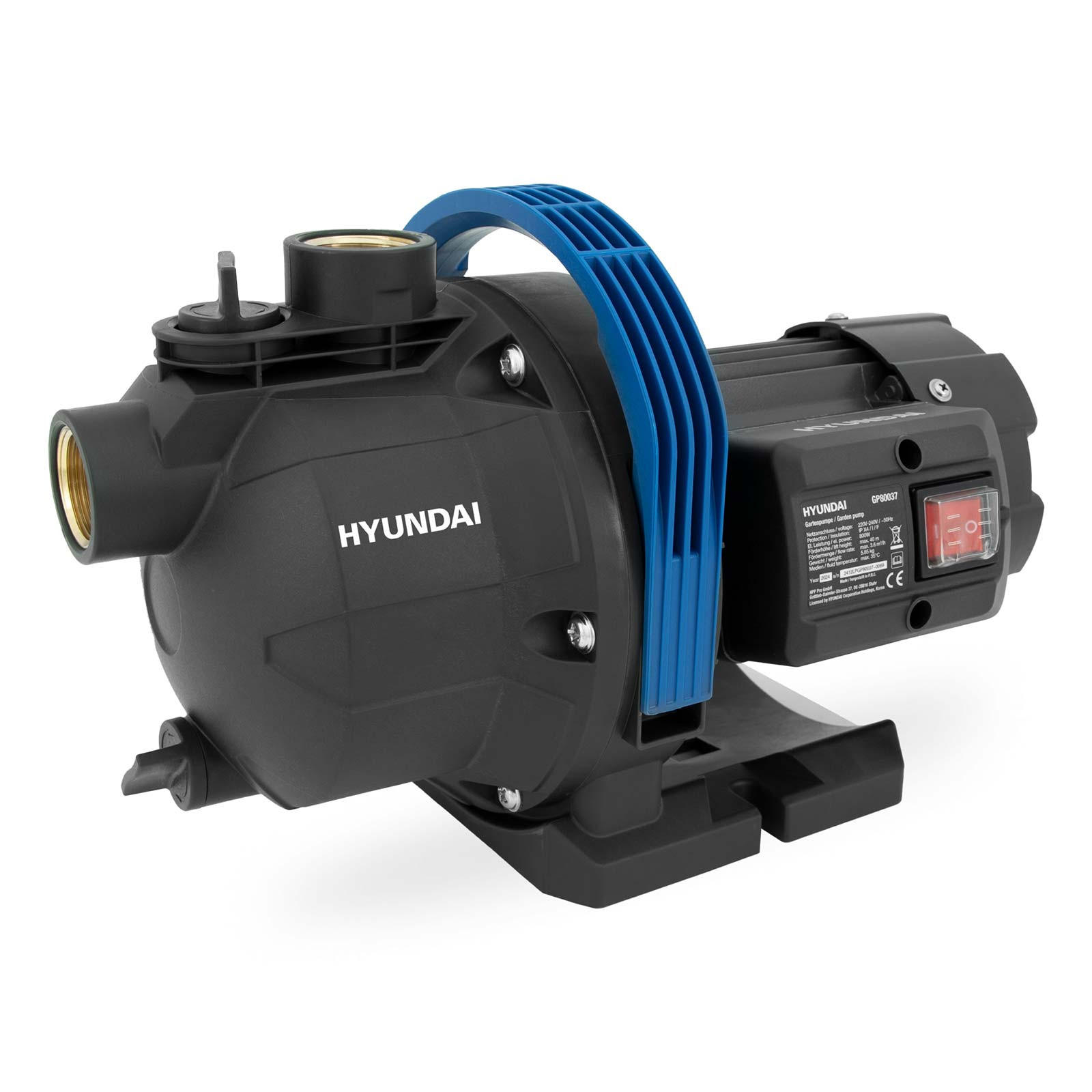 GARTENPUMPE GP80037 (800W, 3.600 l/h, Förderhöhe max. 40m, Ansaughöhe max. 7m) - Schwarz, Kunststoff (19.8/20.7/34.6cm) - HYUNDAI