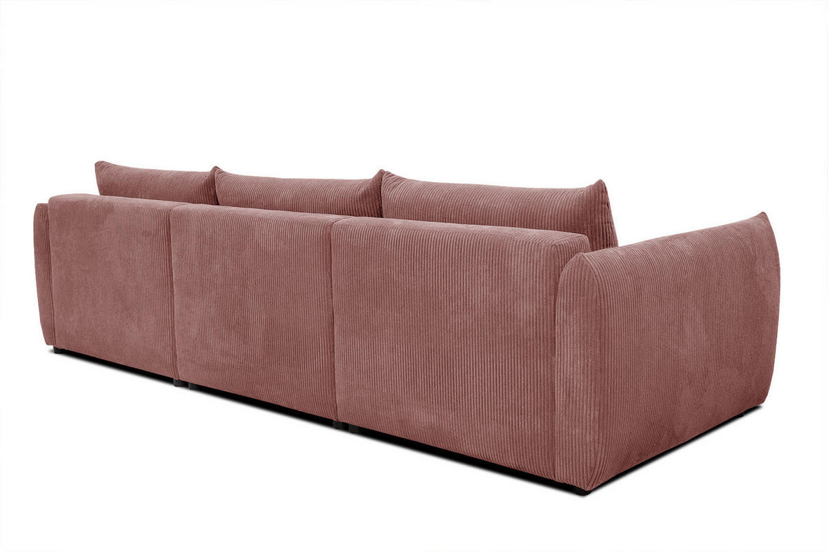 ECKSOFA TAUER 5-Sitzer, altrosa - Schwarz/Altrosa, Holzwerkstoff/Kunststoff (294/173cm) - Courtois Laville