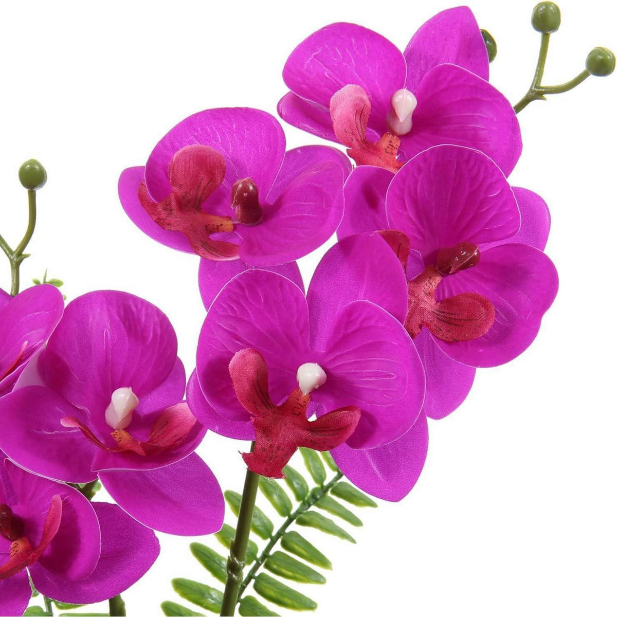 KUNSTBLUME Orchidee 33 cm Goldfarbener Topf - Lila, Keramik (33cm)
