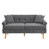 DOPPELSOFA Chenille-Stoff Modern mit dicken Kissen Polster Grau - Grau, Holz (74/77/162cm) - FLIEKS
