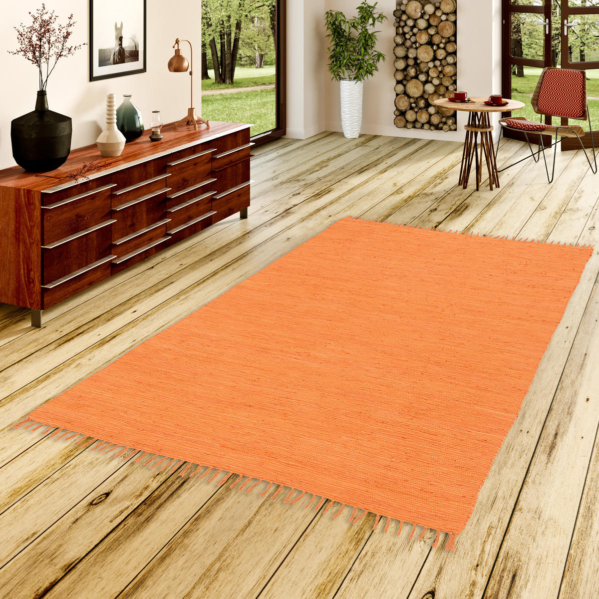 BAUMWOLLE NATUR TEPPICH JOLLY COTTON - Terracotta, Textil (70/140cm) - Pergamon