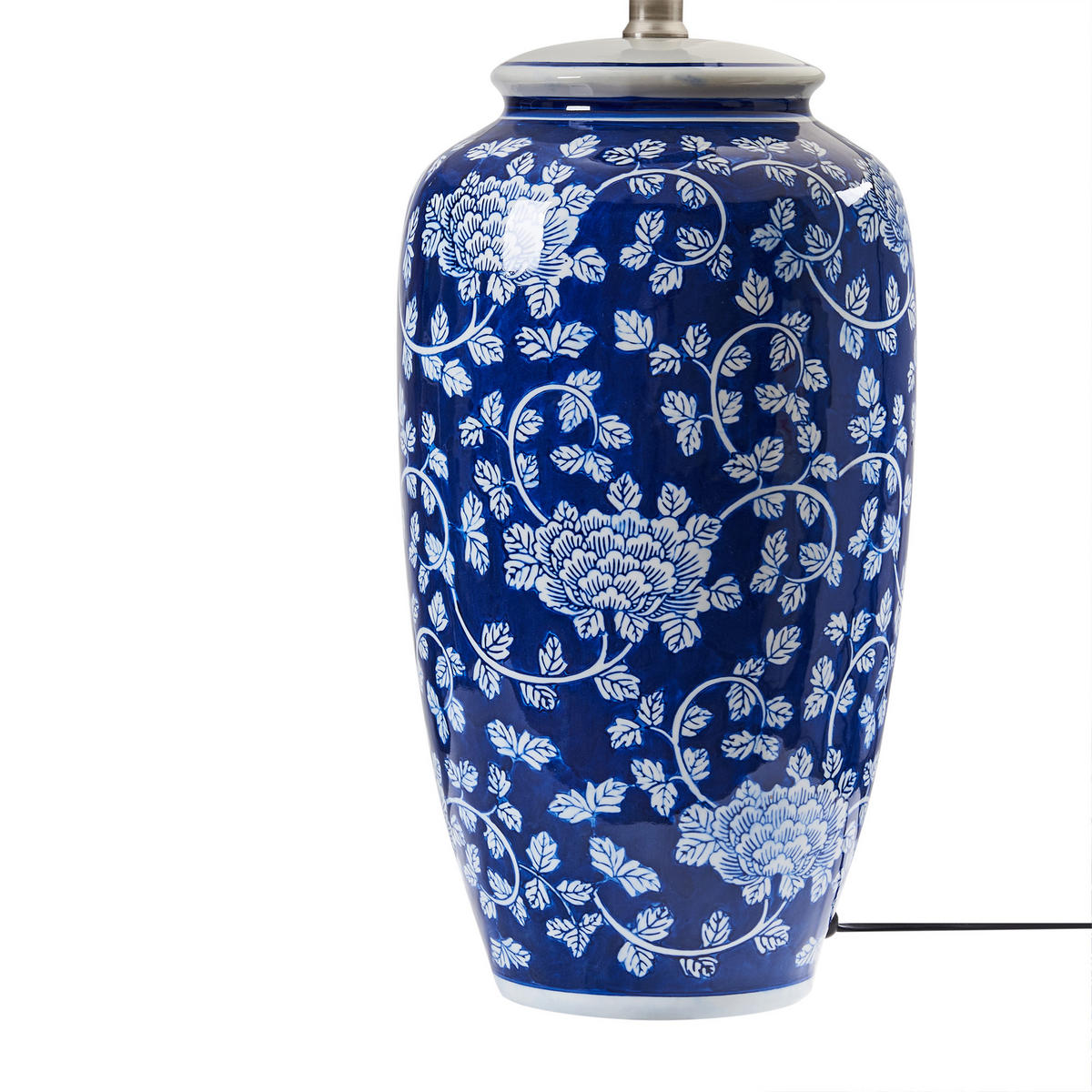 TISCHLEUCHTE Blau/Weiß Angeles - Blau/Weiß, Keramik (42/42/62cm) - Beliani
