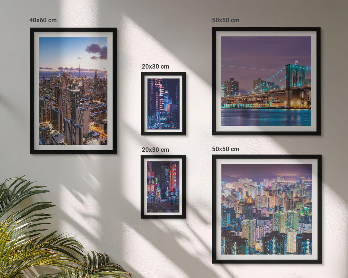 WANDBILDER 5er-Set - 50x50 cm & 20x30 cm & 40x60 cm Schwarzer Rahmen - Bergblumen Himmelsweg - Schwarz, Kunststoff (40/60cm) - ArtPrintCave