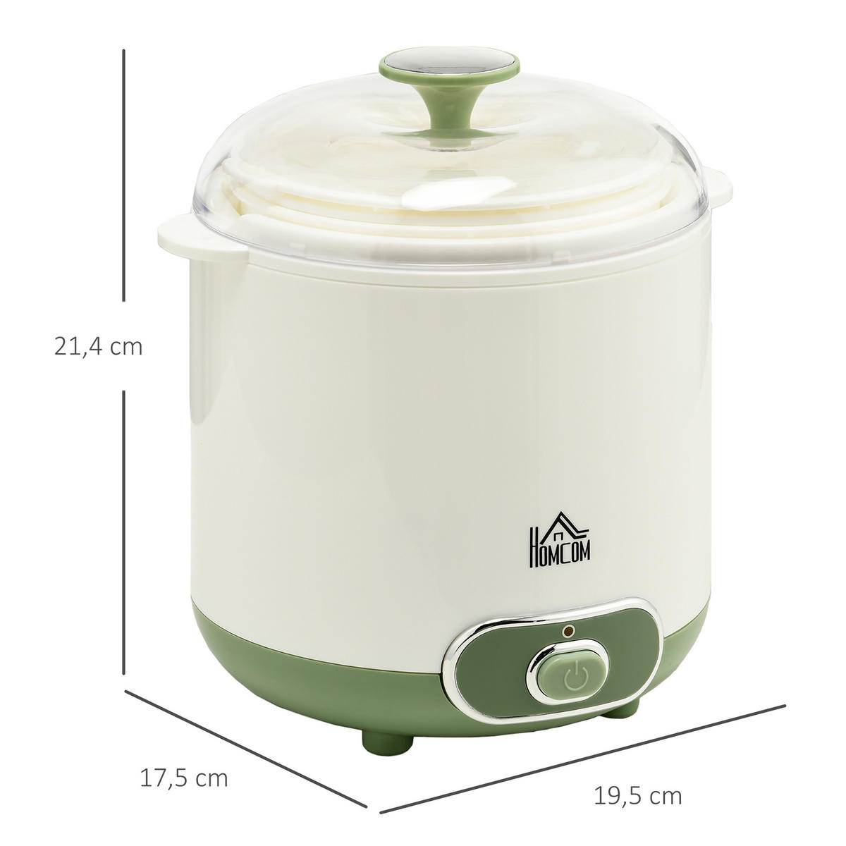 KÜCHENMASCHINE Joghurtbereiter 1,5 L 20 W Weiß - Weiß, Kunststoff (17.5/21.4/19.5cm) - Korfee