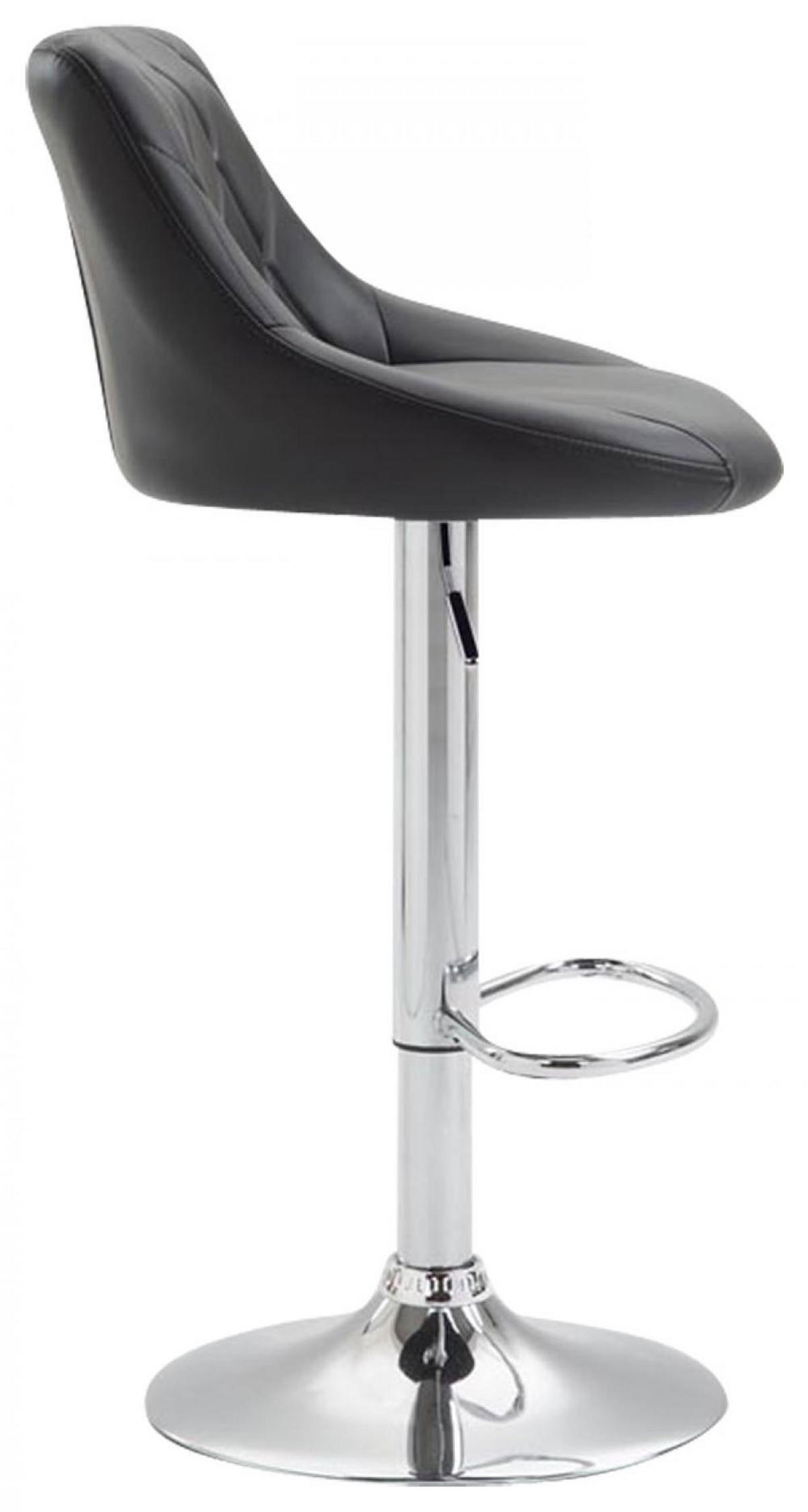 BARHOCKER 2er Set Lederlook schwarz - Chromfarben/Schwarz, Textil/Metall (46/83/49cm) - CLP