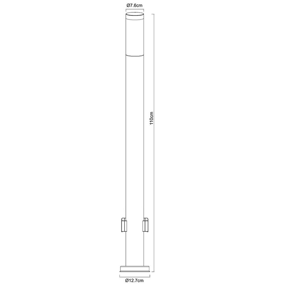 LED STEHLEUCHTE Edelstahl Silber 2er Set - Silberfarben, Metall (12.7/12.7/110cm) - Globo Lighting