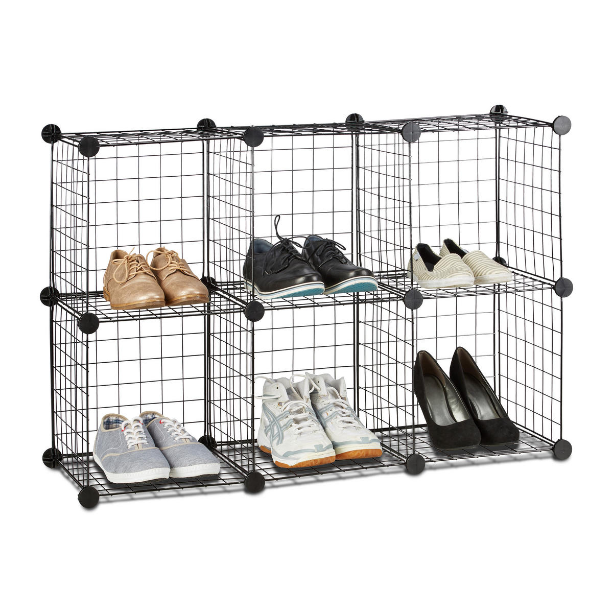 REGALSYSTEM - Schwarz, Kunststoff/Metall (96/96/32cm) - Relaxdays