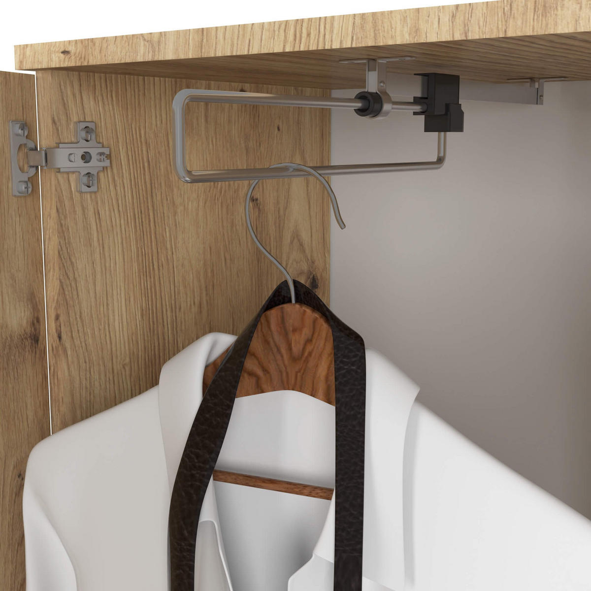 GARDEROBE Entro mit Spiegel, Eiche Artisan, 95x183x35 cm - Eiche Artisan, Holzwerkstoff (95/183/35cm) - Akord