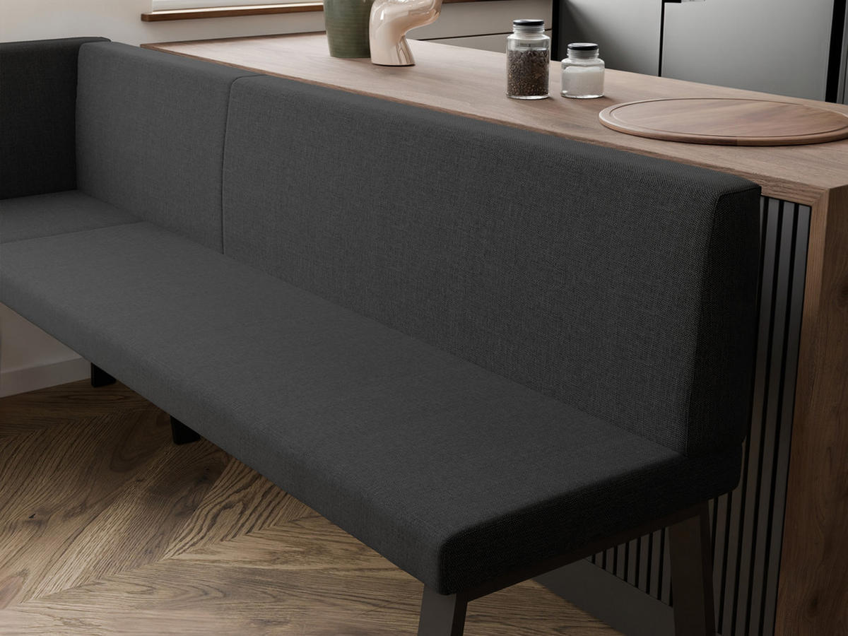 ECKBANK links MONO Y Webstoff glatt, 142/196 cm Anthrazit - Anthrazit, Textil/Metall (142/196cm) - Idohome
