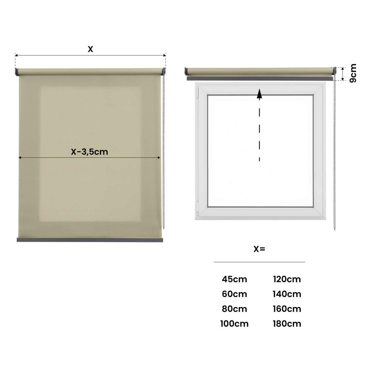 ROLLO| Stein, 140 cm x 250 cm - Grau, Kunststoff (140/250cm) - STORESDECO