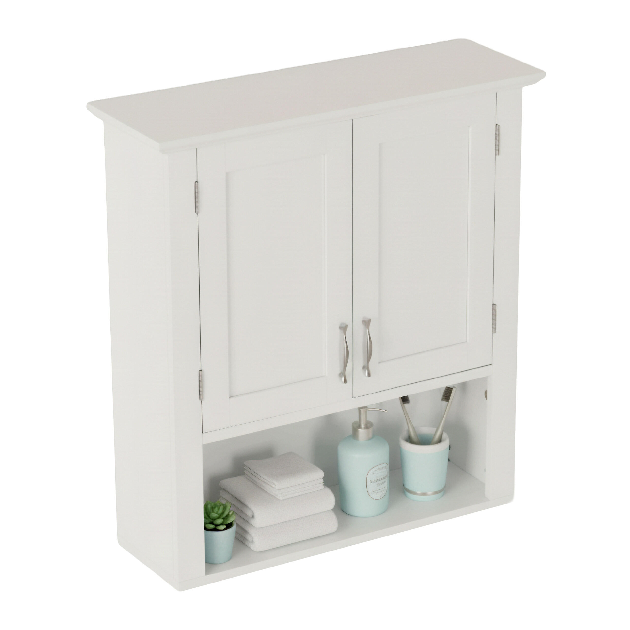 OMARICA - bela, leseni material (58/62/20cm) - Relaxdays