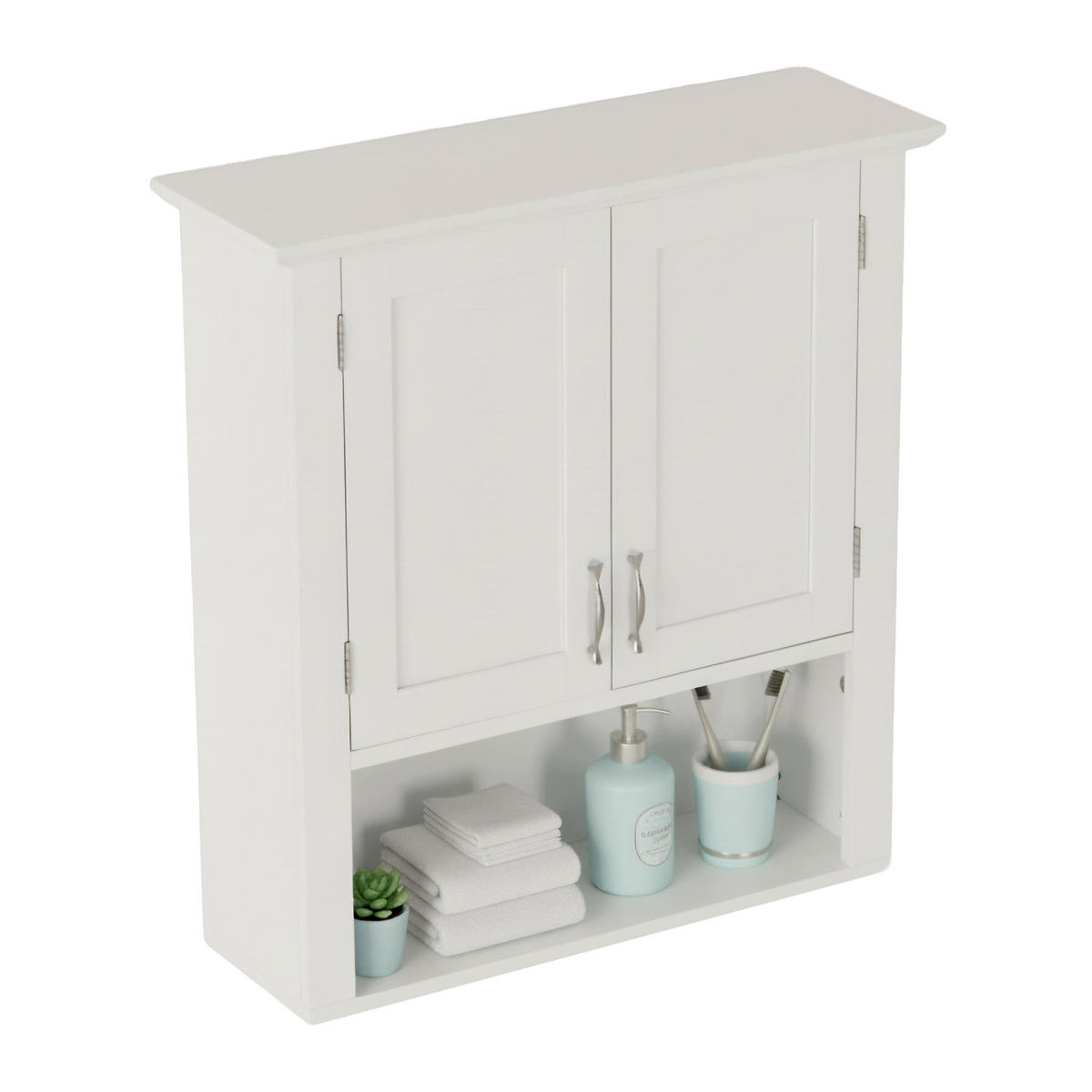 OMARICA - bela, leseni material (58/62/20cm) - Relaxdays