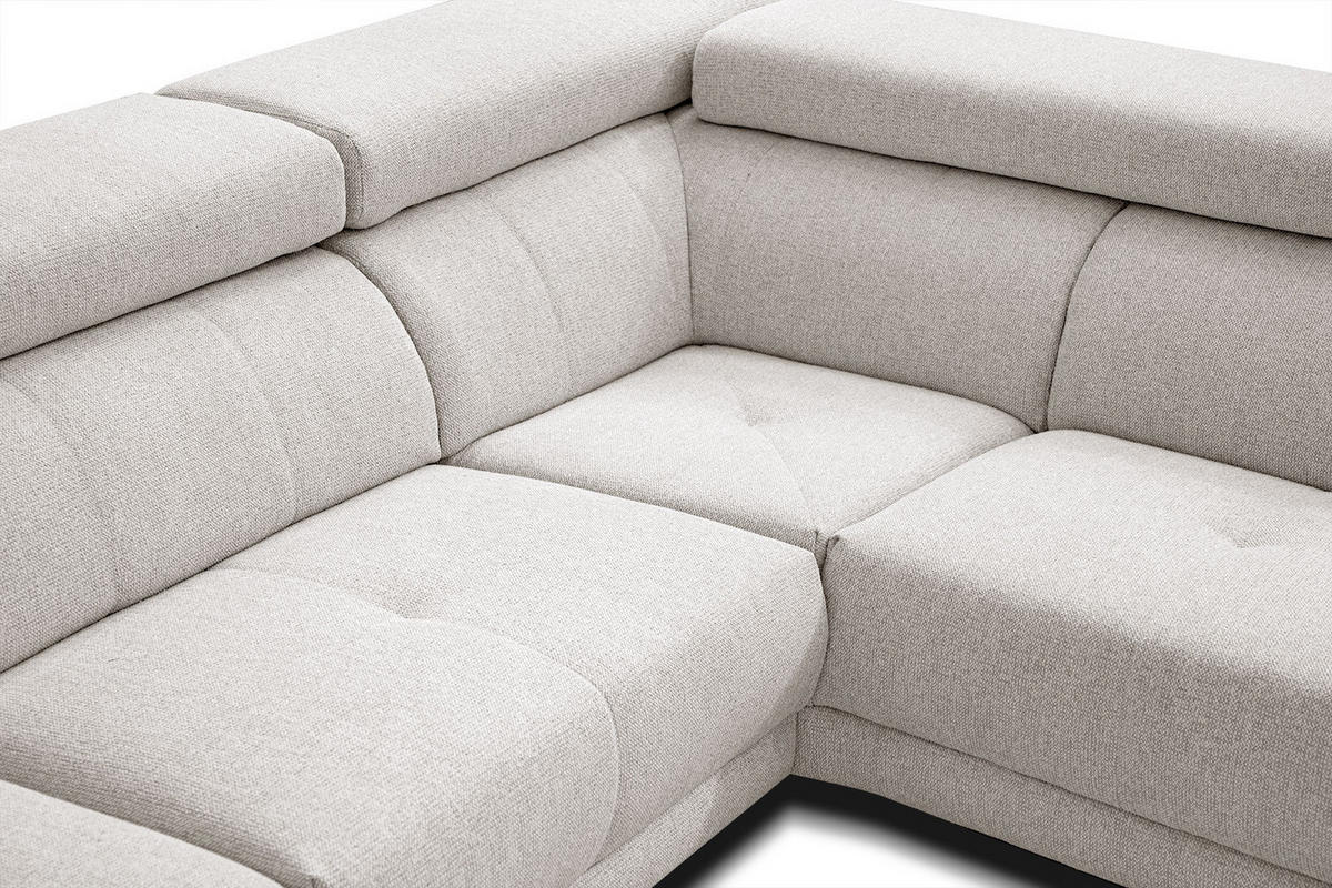 ECKSOFA MORELLO 5-Sitzer, creme - Anthrazit/Schwarz, Holzwerkstoff/Textil (287/228cm) - Courtois Laville