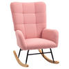 SCHAUKELSTUHL, Schaukelsessel mit Armlehne, Teddysamt-Optik, Rosa - Rosa, Textil (70/100/94cm) - HOMCOM