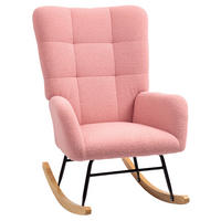SCHAUKELSTUHL, Schaukelsessel mit Armlehne, Teddysamt-Optik, Rosa - Rosa, Textil (70/100/94cm) - HOMCOM
