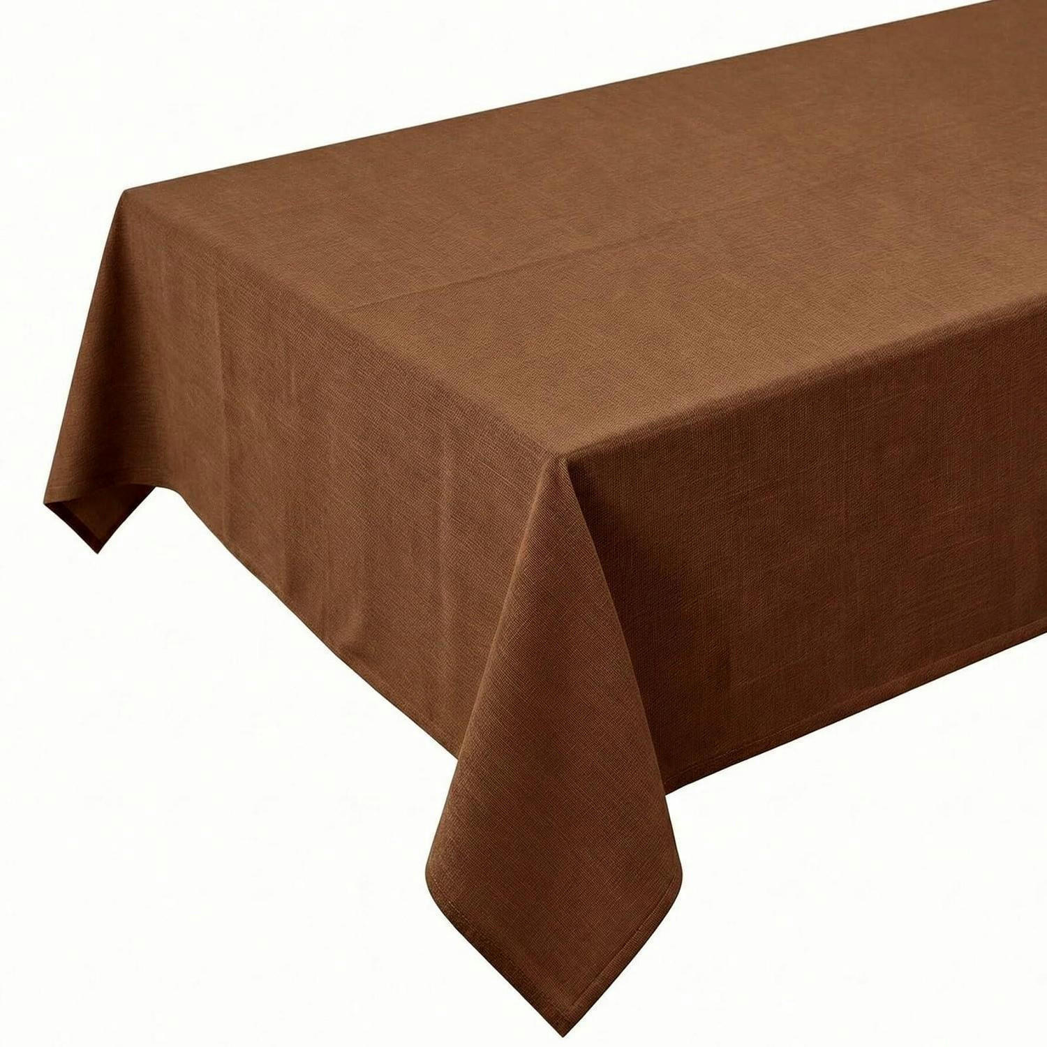 TISCHDECKE Leinenoptik Dunkelbraun 140 x 180 cm - Braun, Textil (180/140/1.5cm)